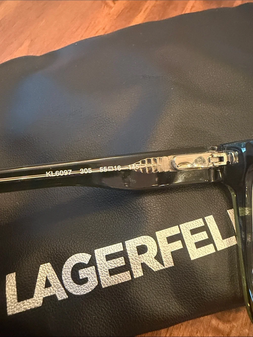 Karl Lagerfeld Translucent olive khaki Rectangular Glasses